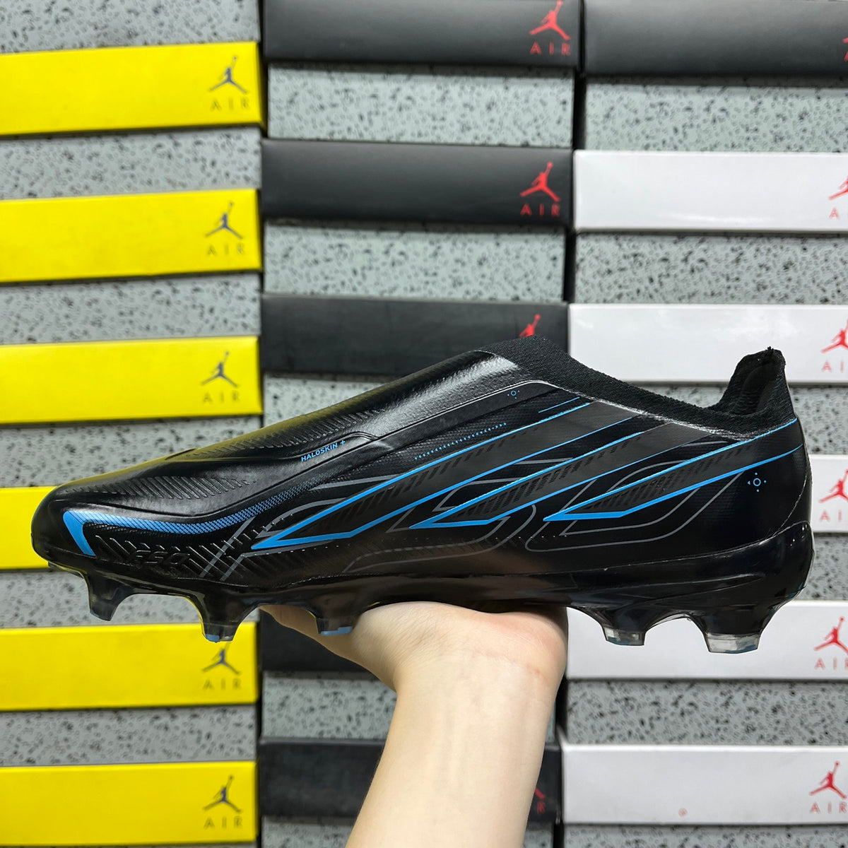 Chuteiras adidas F50 Elite Laceless FG Black/Blue